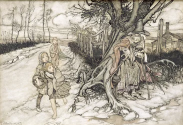 Kinderen geschrokken door een Heks